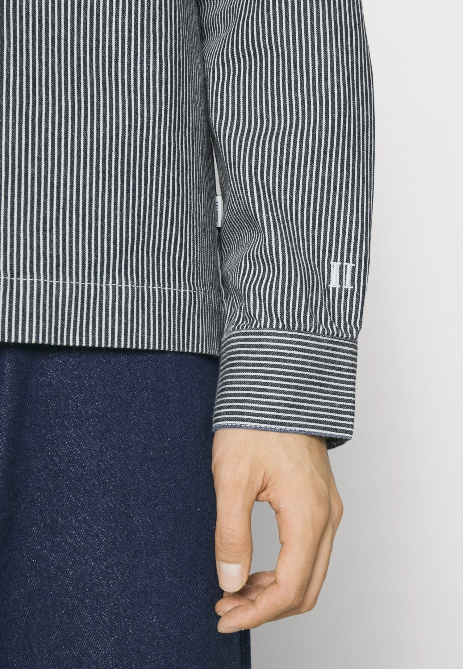 Les Deux Layton Stripe Hybrid Shirt - Chaqueta Fina - Dark Navy/Ivory - Imagen 7