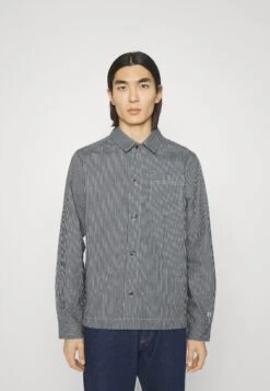 Les Deux Layton Stripe Hybrid Shirt - Chaqueta Fina - Dark Navy/Ivory