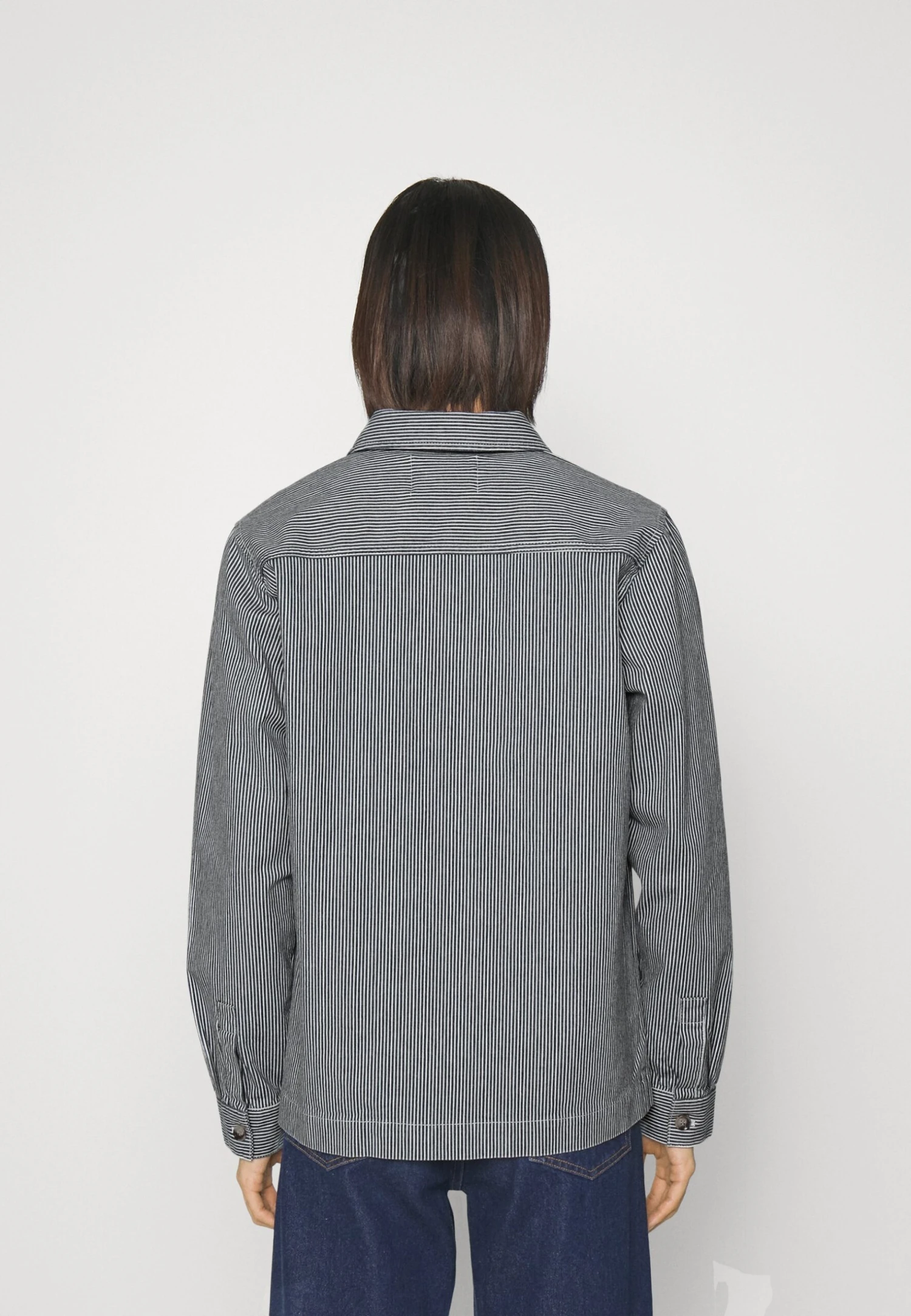 Les Deux Layton Stripe Hybrid Shirt - Chaqueta Fina - Dark Navy/Ivory - Imagen 3