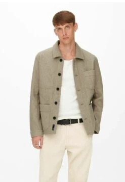 Only & Sons Funktions - Chaqueta Fina - Chinchilla
