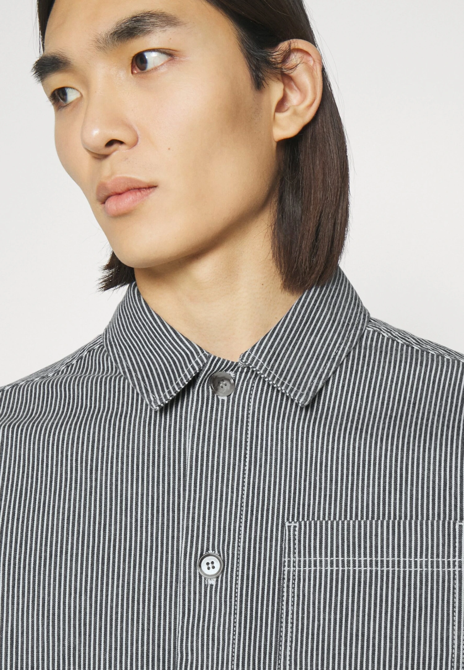 Les Deux Layton Stripe Hybrid Shirt - Chaqueta Fina - Dark Navy/Ivory - Imagen 5