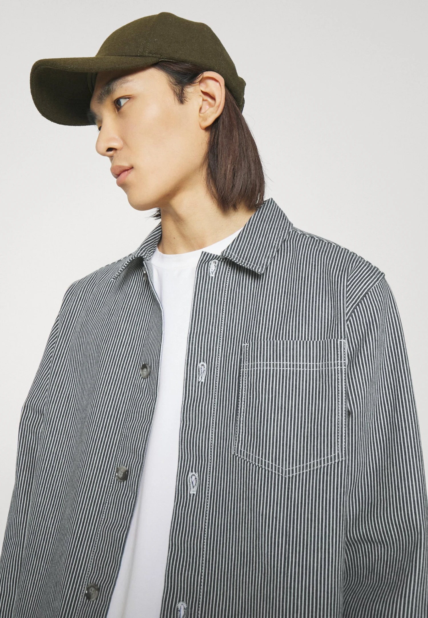 Les Deux Layton Stripe Hybrid Shirt - Chaqueta Fina - Dark Navy/Ivory - Imagen 4