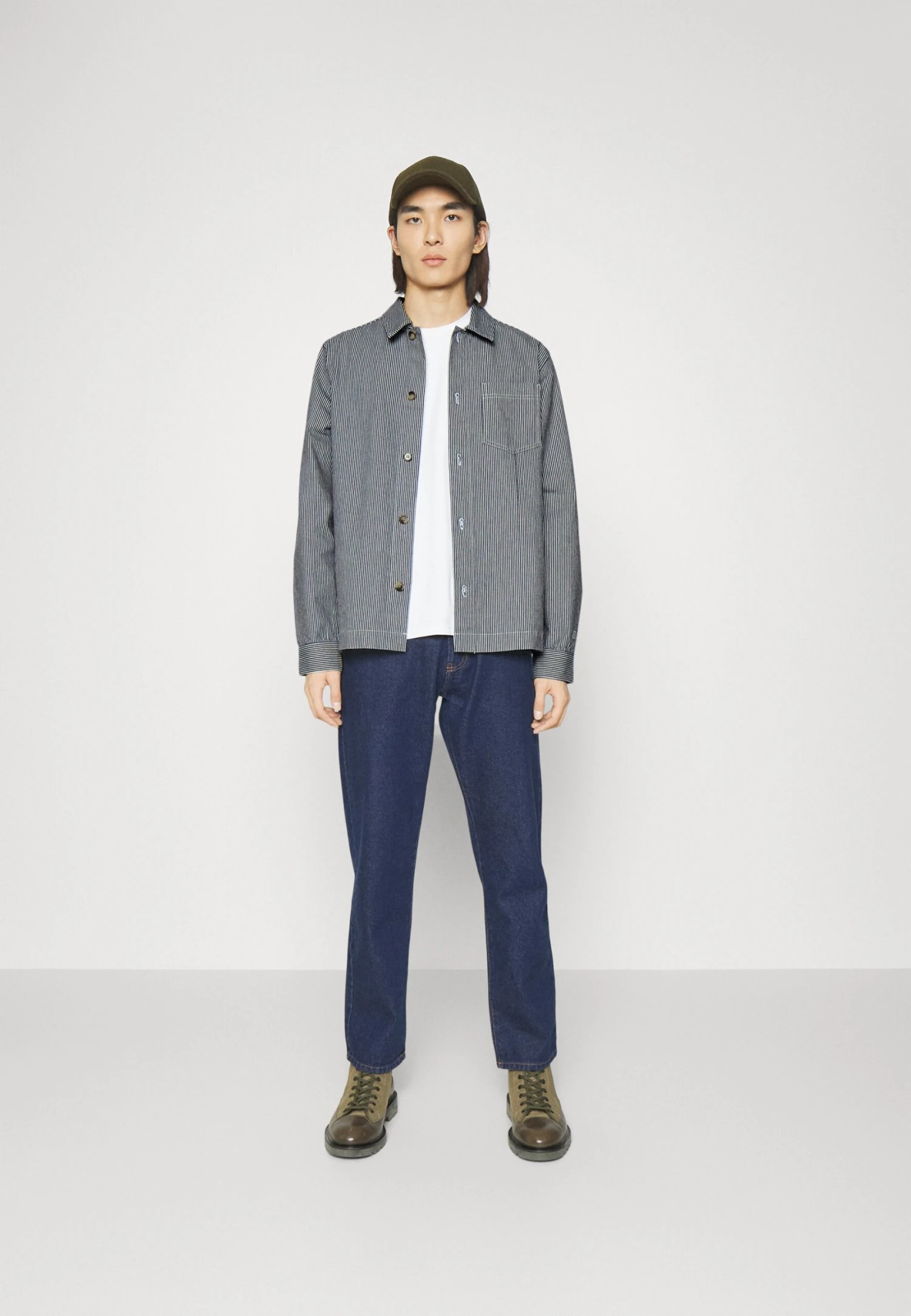 Les Deux Layton Stripe Hybrid Shirt - Chaqueta Fina - Dark Navy/Ivory - Imagen 2